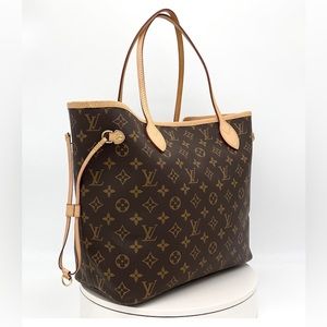 LOUIS VUITTON Neverfull MM Monogram Pivoine Interior Authentic